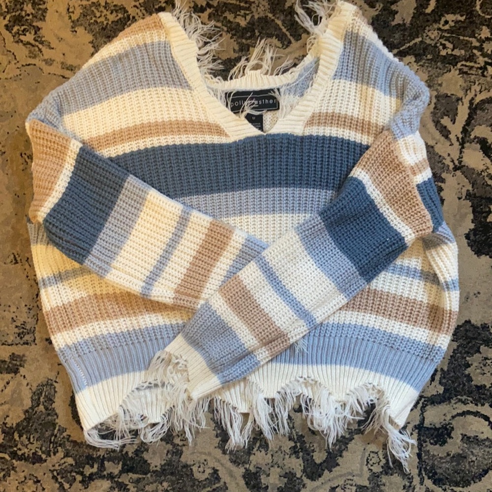 Distressed striped sweater!